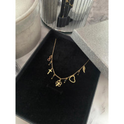 801 Złoty naszyjnik SERCE SKRZYDŁO KRZYŻ STAL 316L