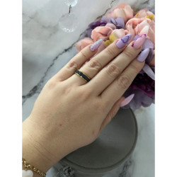 1070 Pierścionek obrączka CYRKONIE czarne r 9/19mm