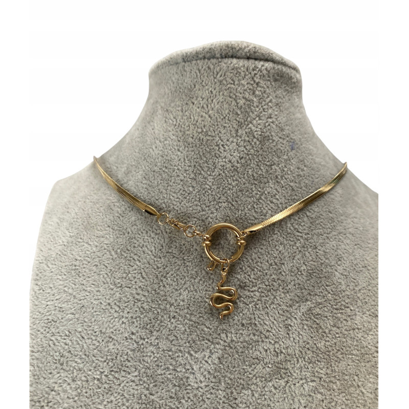 405 Złoty naszyjnik Moon River żmijka STAL 316L