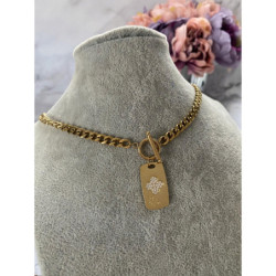 644 Złoty naszyjnik Moon River pancerka STAL 316L