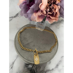 644 Złoty naszyjnik Moon River pancerka STAL 316L