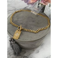 644 Złoty naszyjnik Moon River pancerka STAL 316L