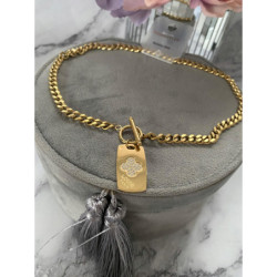 644 Złoty naszyjnik Moon River pancerka STAL 316L