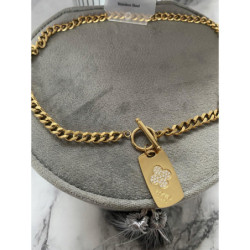 644 Złoty naszyjnik Moon River pancerka STAL 316L