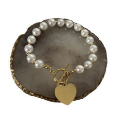 768 Złota bransoletka PERŁY...