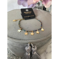 742 Złota bransoletka MOON RIVER HOLO KORALIKI