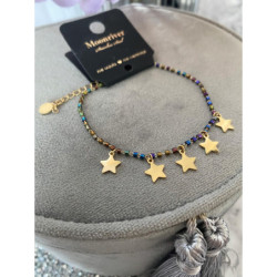 742 Złota bransoletka MOON RIVER HOLO KORALIKI