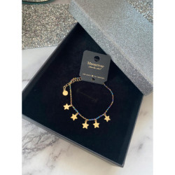 742 Złota bransoletka MOON RIVER HOLO KORALIKI