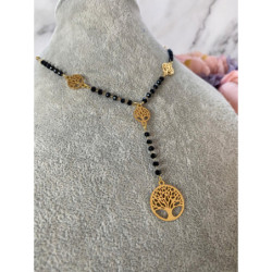 145 Naszyjnik krawatka koraliki DRZEWO DRZEWKO