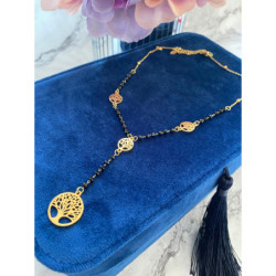 145 Naszyjnik krawatka koraliki DRZEWO DRZEWKO