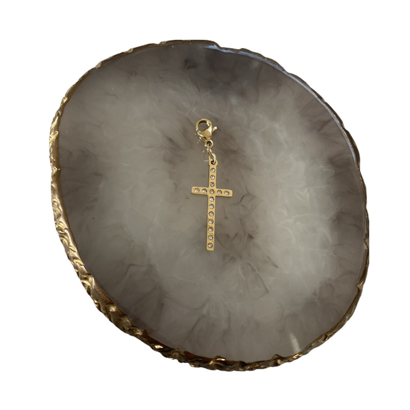 495 Zawieszka charms wisiorek KRZYŻ KRZYŻYK stal