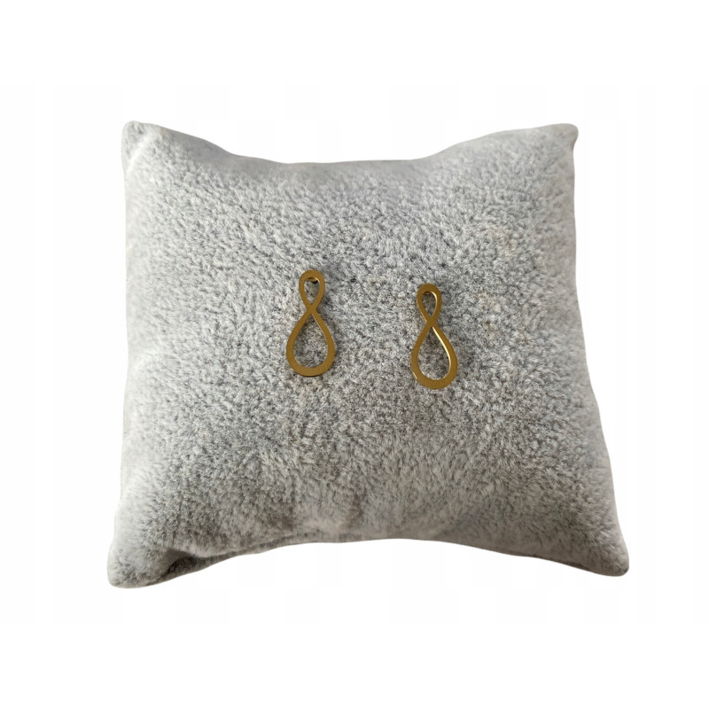 Złote kolczyki wkrętki ZNAK NIESKOŃCZONOŚĆ stal