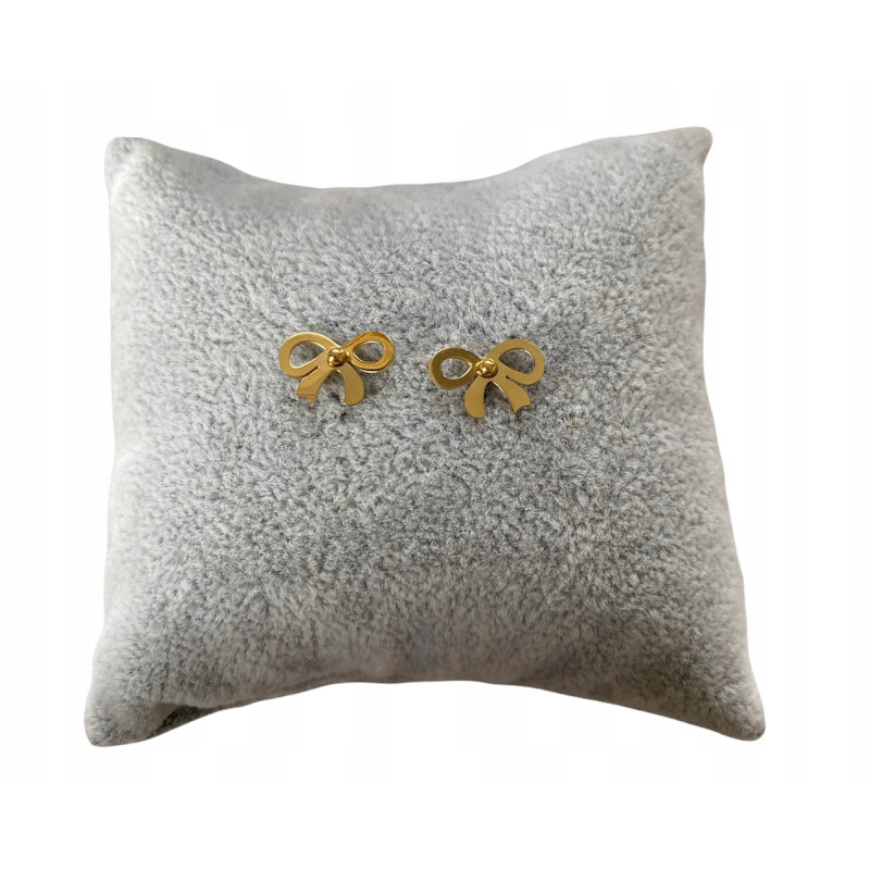 Złote kolczyki wkrętki KOKARDKA KOKARDA stal 316