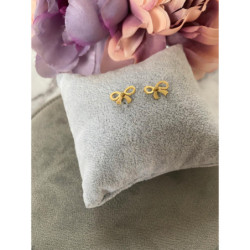 Złote kolczyki wkrętki KOKARDKA KOKARDA stal 316