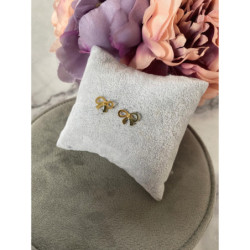 Złote kolczyki wkrętki KOKARDKA KOKARDA stal 316