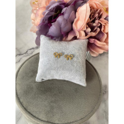 Złote kolczyki wkrętki KOKARDKA KOKARDA stal 316