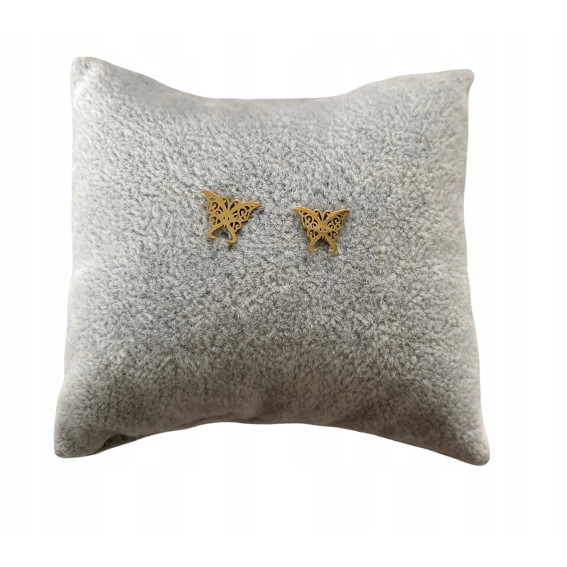 Złote kolczyki wkrętki Motyl Motyle Motylki stal