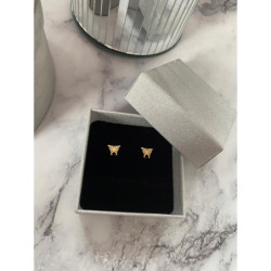 Złote kolczyki wkrętki Motyl Motyle Motylki stal