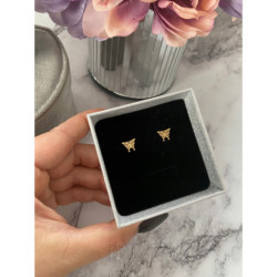 Złote kolczyki wkrętki Motyl Motyle Motylki stal