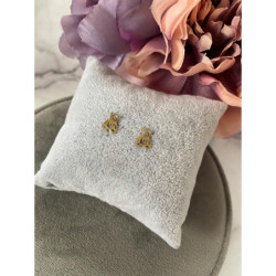 Złote kolczyki wkrętki Miś Misiu Misie stal 316L