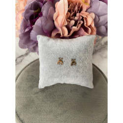 Złote kolczyki wkrętki Miś Misiu Misie stal 316L