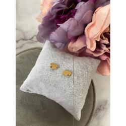 Złote kolczyki wkrętki Słoń Słonik stal 316L