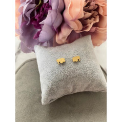 Złote kolczyki wkrętki Słoń Słonik stal 316L