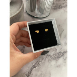 Złote kolczyki wkrętki Słoń Słonik stal 316L