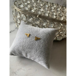 Złote kolczyki wkrętki PISTOLET BROŃ POLICJA stal