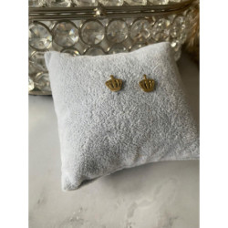 Złote kolczyki wkrętki KORONA DIADEM stal 316