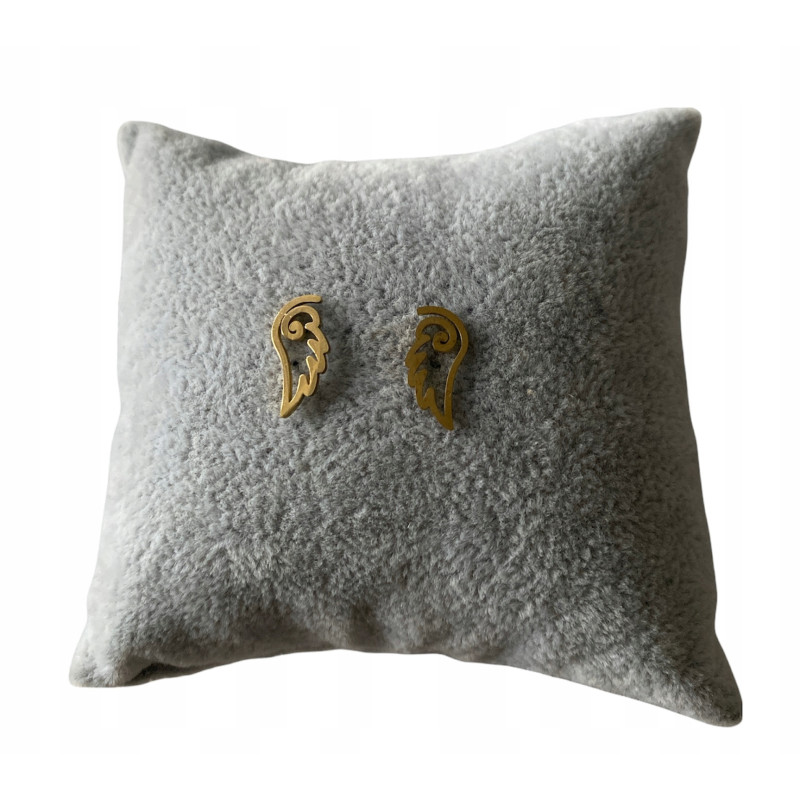 Złote kolczyki wkrętki SKRZYDŁA SKRZYDEŁKA stal