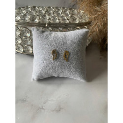 Złote kolczyki wkrętki SKRZYDŁA SKRZYDEŁKA stal