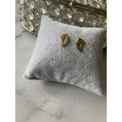 Złote kolczyki wkrętki SKRZYDŁA SKRZYDEŁKA stal