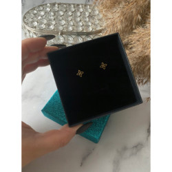 Złote kolczyki wkrętki KONICZYNKA KWIATKI stal