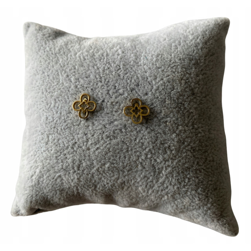 Złote kolczyki wkrętki KONICZYNKI KWIATKI stal