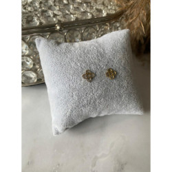 Złote kolczyki wkrętki KONICZYNKI KWIATKI stal