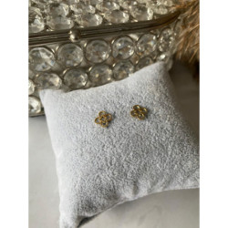 Złote kolczyki wkrętki KONICZYNKI KWIATKI stal