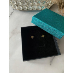 Złote kolczyki wkrętki KONICZYNKI KWIATKI stal