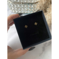 Złote kolczyki wkrętki KONICZYNKI KWIATKI stal