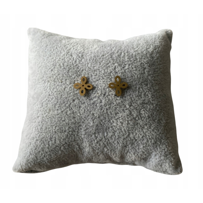 Złote kolczyki wkrętki KONICZYNKI KWIATKI stal