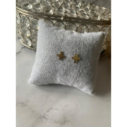 Złote kolczyki wkrętki KONICZYNKI KWIATKI stal