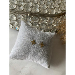 Złote kolczyki wkrętki KONICZYNKI KWIATKI stal