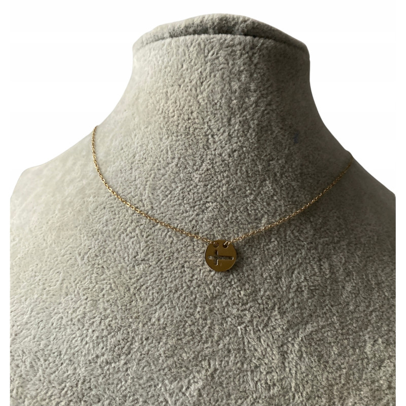 478 Złoty łańcuszek delikatny KRZYŻ KRZYŻYK stal