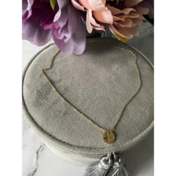 478 Złoty łańcuszek delikatny KRZYŻ KRZYŻYK stal