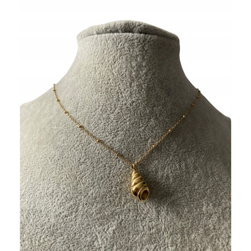 328 Złoty łańcuszek MUSZELKA MUSZLA stal 316L