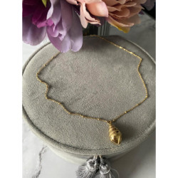 328 Złoty łańcuszek MUSZELKA MUSZLA stal 316L