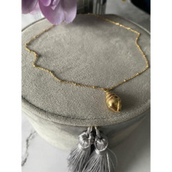 328 Złoty łańcuszek MUSZELKA MUSZLA stal 316L