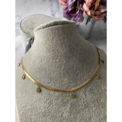 622 Złoty łańcuszek żmijka BLASZKI MONETKI stal