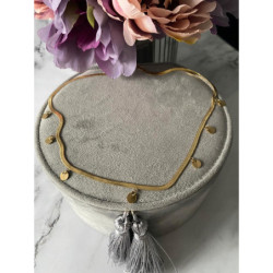 622 Złoty łańcuszek żmijka BLASZKI MONETKI stal