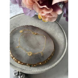 720 Złota bransoletka delikatna KRZYŻ STAL 316